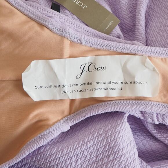 NWT J.Crew One Piece Swimsuit Size 12 Purple Textured Square Neck Low Back BC153 - Picture 12 of 13